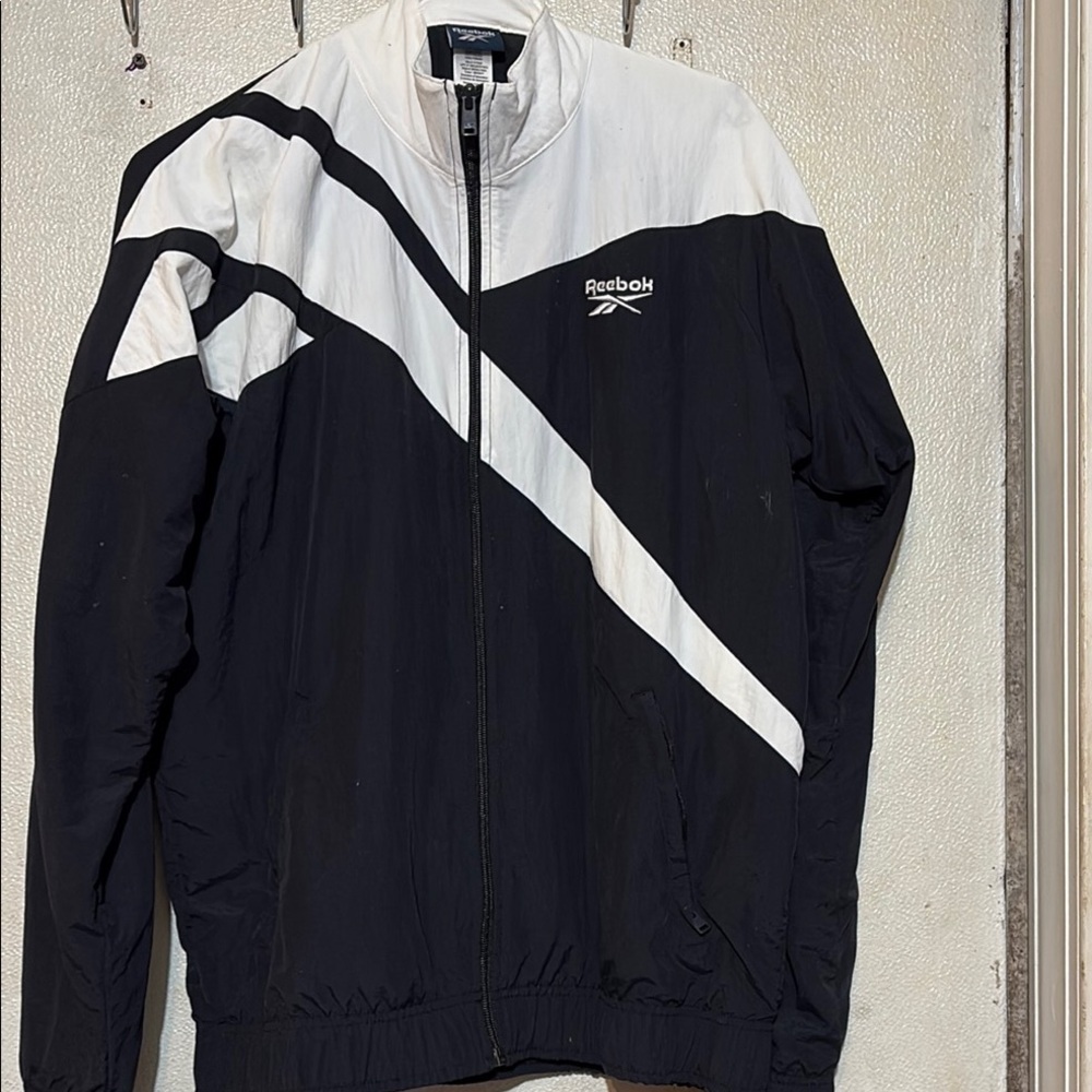 Reebok Men’s Black & White Windbreaker Jacket